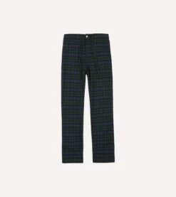 Green And Navy Check Cotton Pyjama Set -Drakes Shop DR3AC023565 01403 9