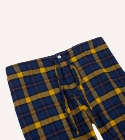 Navy, Yellow And Red Check Cotton Pyjama Set -Drakes Shop DR3AC023656 01253 10
