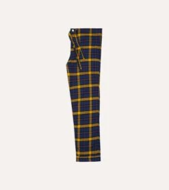 Navy, Yellow And Red Check Cotton Pyjama Set -Drakes Shop DR3AC023656 01253 11