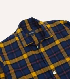 Navy, Yellow And Red Check Cotton Pyjama Set -Drakes Shop DR3AC023656 01253 4