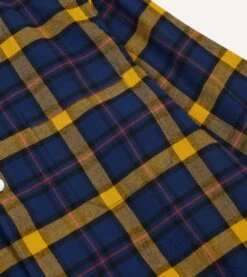 Navy, Yellow And Red Check Cotton Pyjama Set -Drakes Shop DR3AC023656 01253 5