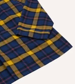 Navy, Yellow And Red Check Cotton Pyjama Set -Drakes Shop DR3AC023656 01253 6