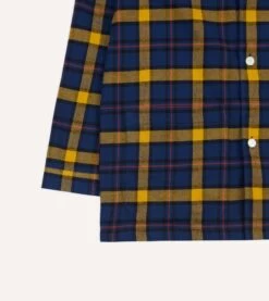 Navy, Yellow And Red Check Cotton Pyjama Set -Drakes Shop DR3AC023656 01253 7