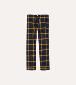Navy, Yellow And Red Check Cotton Pyjama Set -Drakes Shop DR3AC023656 01253 9