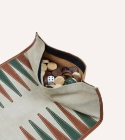 Suede And Leather Backgammon Set -Drakes Shop DR3CF023678 01300 6
