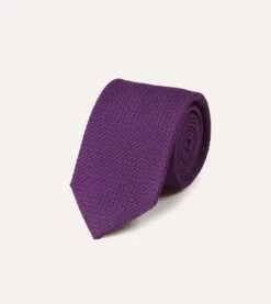 Purple Large Knot Grenadine Silk Tipped Tie -Drakes Shop FHG80N 06654 006 2