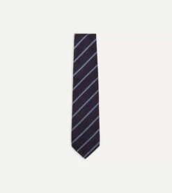 Navy And Blue Stripe Repp Silk Tie