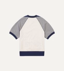 Ecru And Grey Short Sleeve Crew Neck Cotton Sweatshirt 12 Ecru And Grey Short Sleeve Crew Neck Cotton Sweatshirt -Drakes Shop MicrosoftTeams image 169