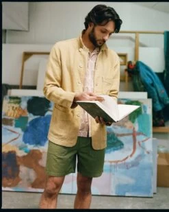 Sand Linen Five-Pocket Chore Jacket 17 Sand Linen Five-Pocket Chore Jacket -Drakes Shop MicrosoftTeams image 27