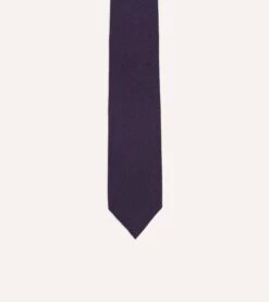 Purple Pure Cashmere Solid Tipped Tie -Drakes Shop TIE QCA80N 01211 007 3