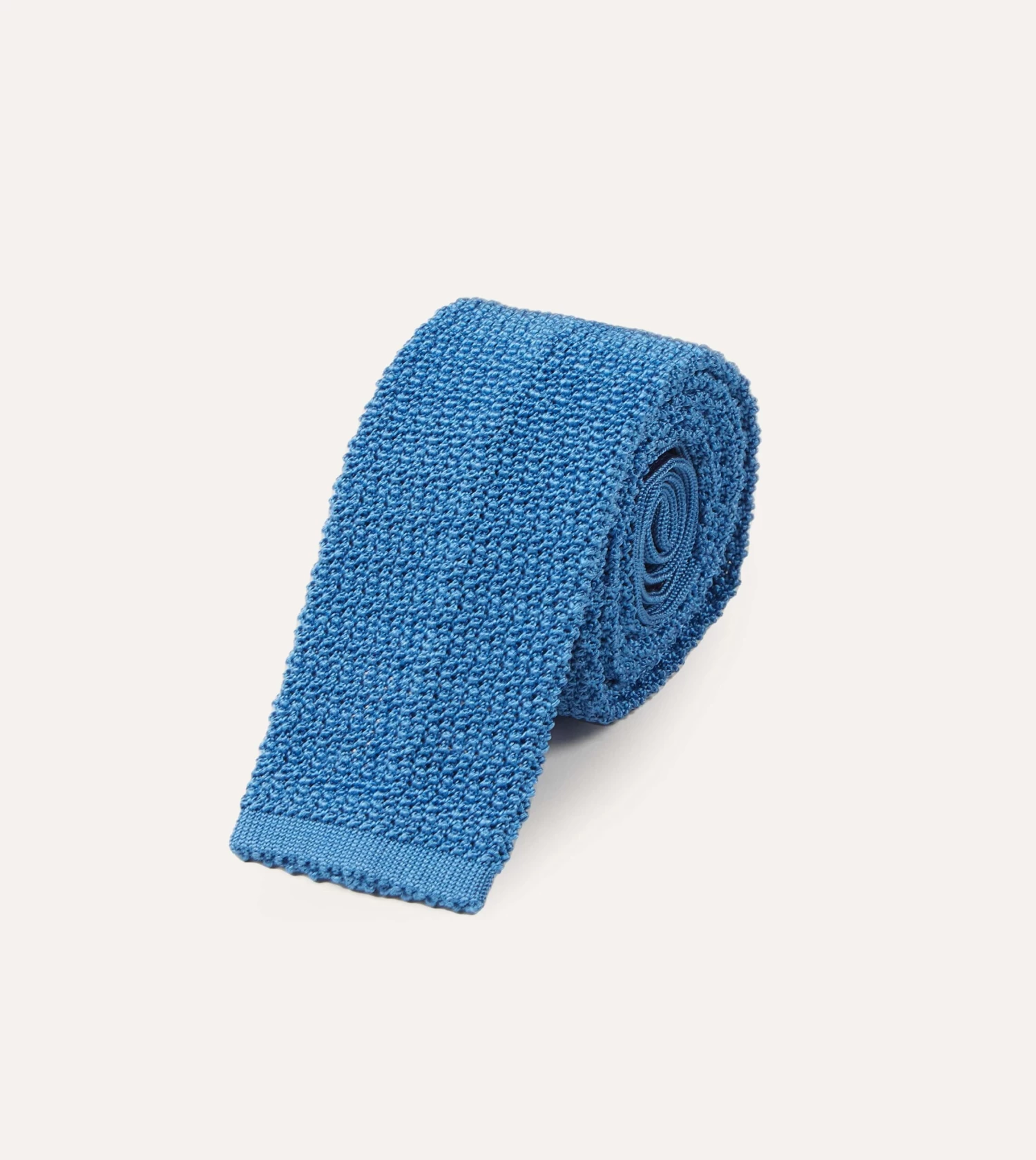 Light Blue Knitted Silk Solid Colour Tie 4 Light Blue Knitted Silk Solid Colour Tie - Image 2