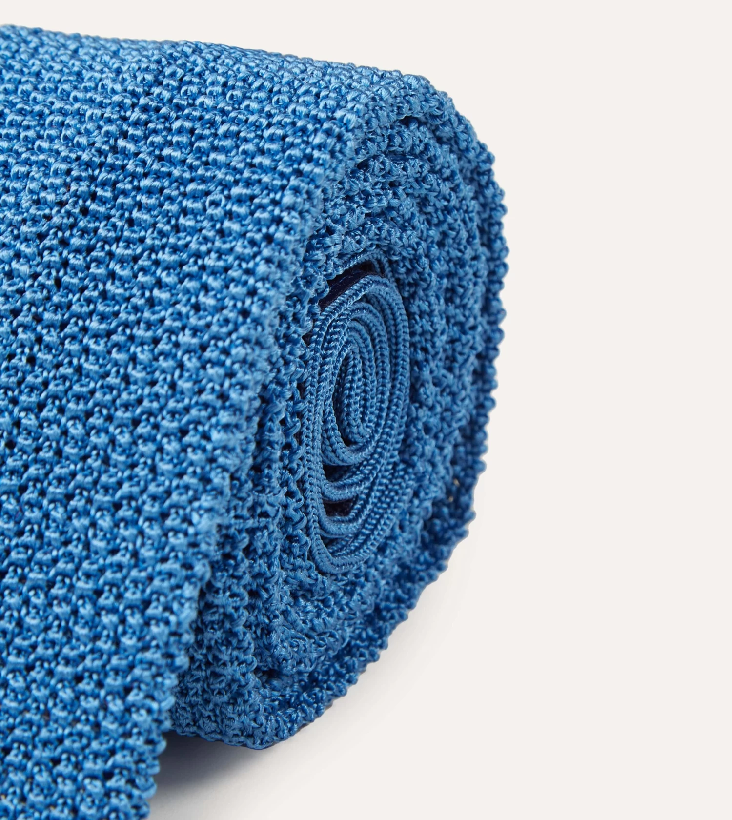 Light Blue Knitted Silk Solid Colour Tie 5 Light Blue Knitted Silk Solid Colour Tie - Image 3