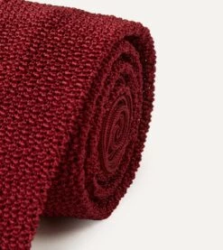 Light Wine Knitted Silk Solid Colour Tie 9 Light Wine Knitted Silk Solid Colour Tie -Drakes Shop TIE SC01KN PLAIN 007 3