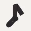 Dark Navy Wool Over-the-Calf Socks -Drakes Shop bl2