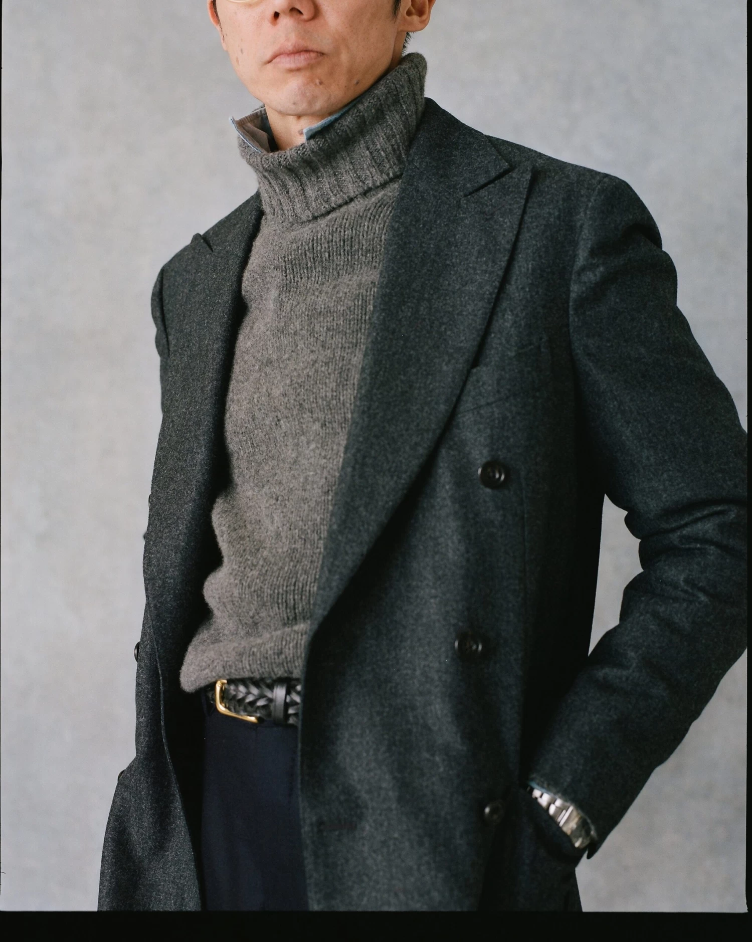 Grey Lambswool Submariner Roll Neck Jumper 8 Grey Lambswool Submariner Roll Neck Jumper - Image 6